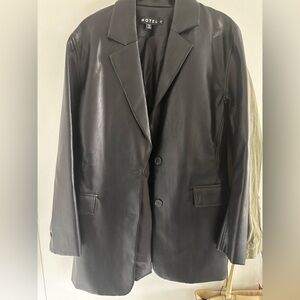 Motel Rocks Oversized Black Faux Leather Jacket